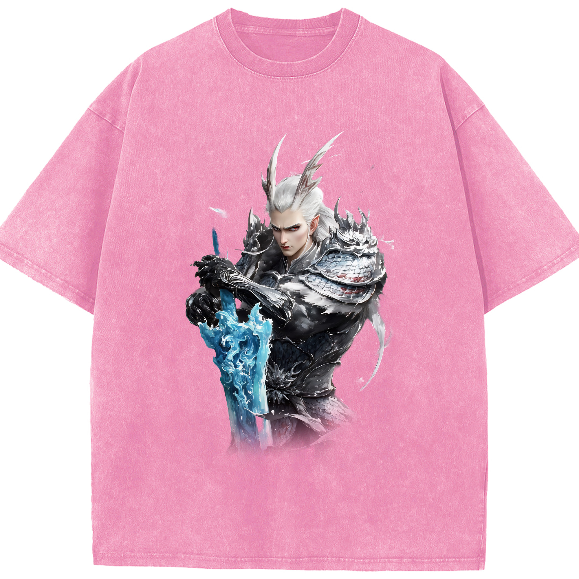 （画像用） Ne Zha 2 ナタ 魔童の大暴れ 綿100% ヴィンテージ風 半袖Tシャツ（フロントプリント）